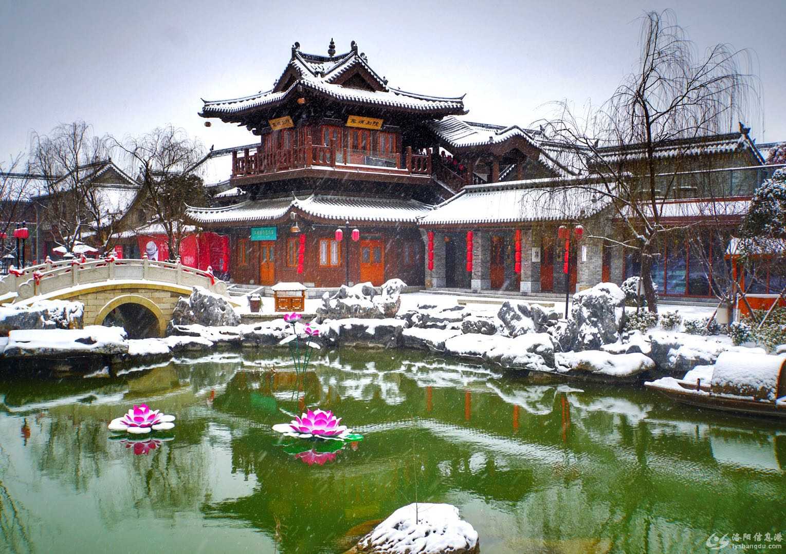 洛阳城内雪景醉人